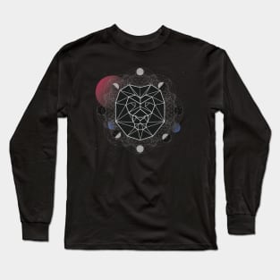 Geometric Lion Head Long Sleeve T-Shirt